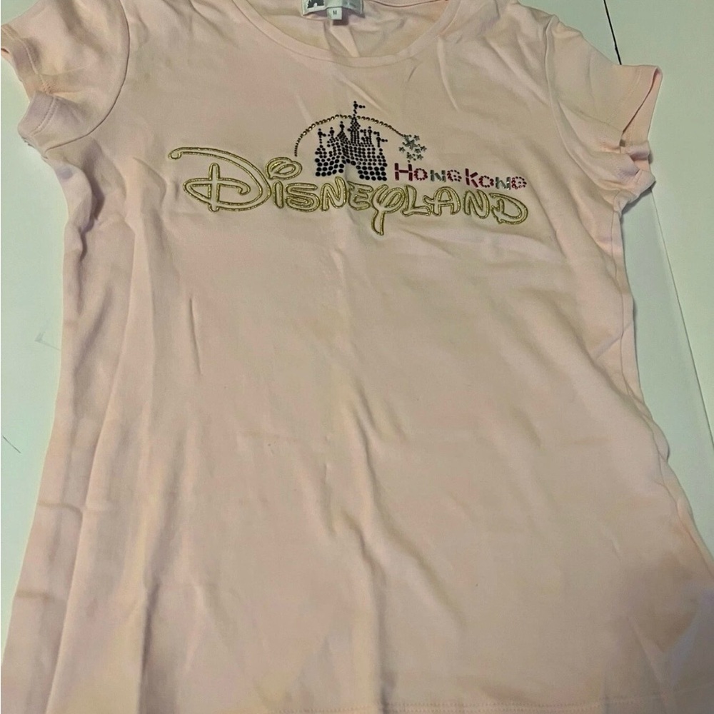 OFFICIAL-Authentic DisneyLand Hong-Kong-Women’s Fitted Jeweled T-Shirt-Size M
